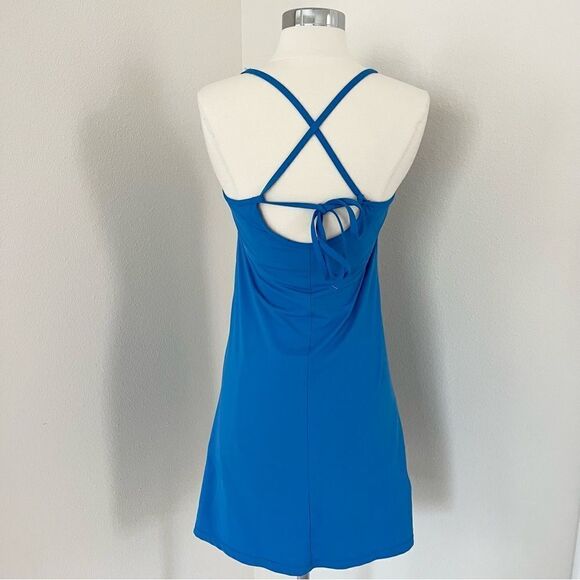 Athleta Swim Stretch Drawstring Athleisure Dress Blue S - Picture 4 of 10